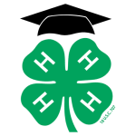 4-H clover with graduation cap