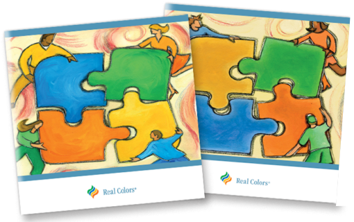 Image of two books with colorful puzzle pieces 
