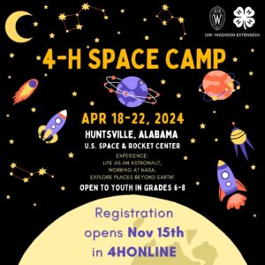 Register today for 4-H Space Camp