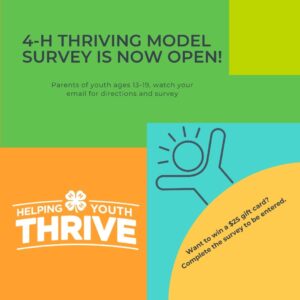 4-H Thriving Survey — Watch Your Inbox!  Survey Closing Soon!