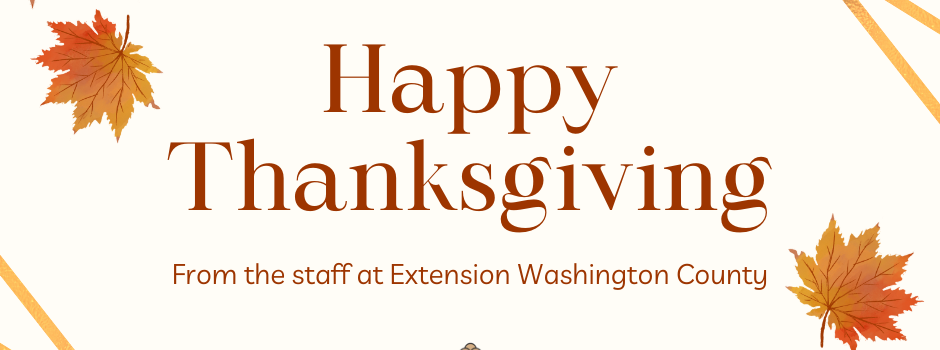 Happy thanksgiving greeting from the staff at Extension Washington County
