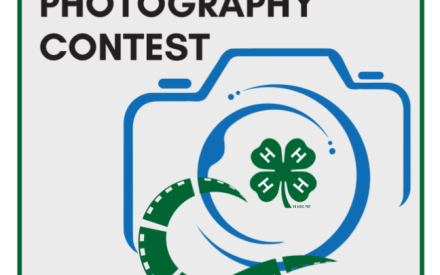 "Wisconsin 4-H Foundation Photography Contest" outline of camera with 4-h clover logo inside