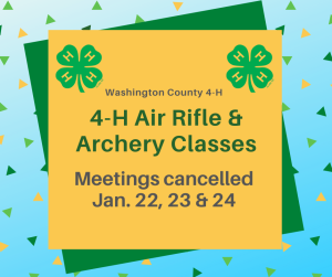 Washington County 4-H SPORTS PROJECT MEETING CANCELLATIONS