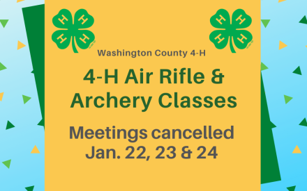 Washington County 4-H SPORTS PROJECT MEETING CANCELLATIONS
