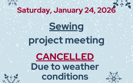 4-H Sewing project meeting cancelled