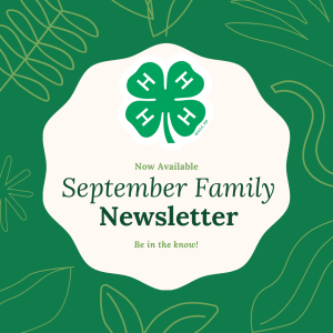 Now Posted: September Cloverline 4-H Newsletter